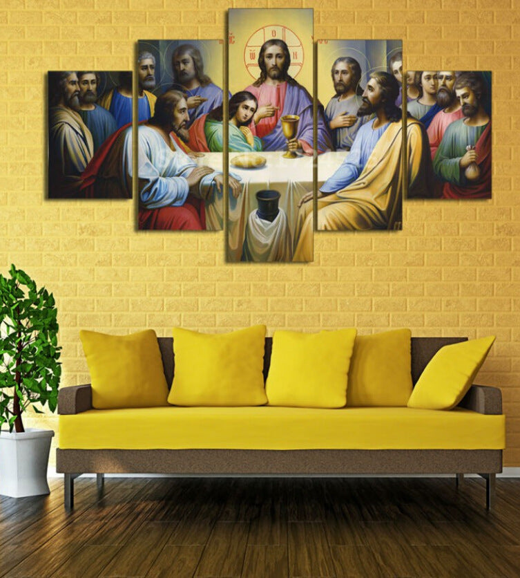 Abstract Christ Jesus Canvas Wall Art Set of 5 Secondary image