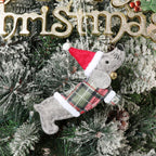 American countryside style dressed sausage dog pendant for warm Christmas celebrations