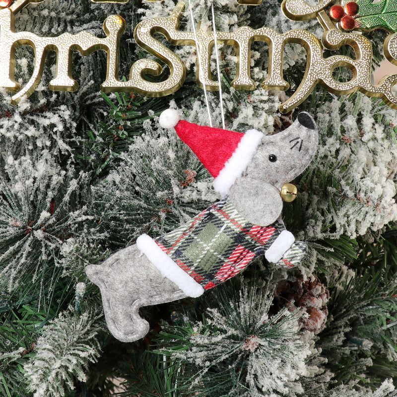 American countryside style dressed sausage dog pendant for warm Christmas celebrations