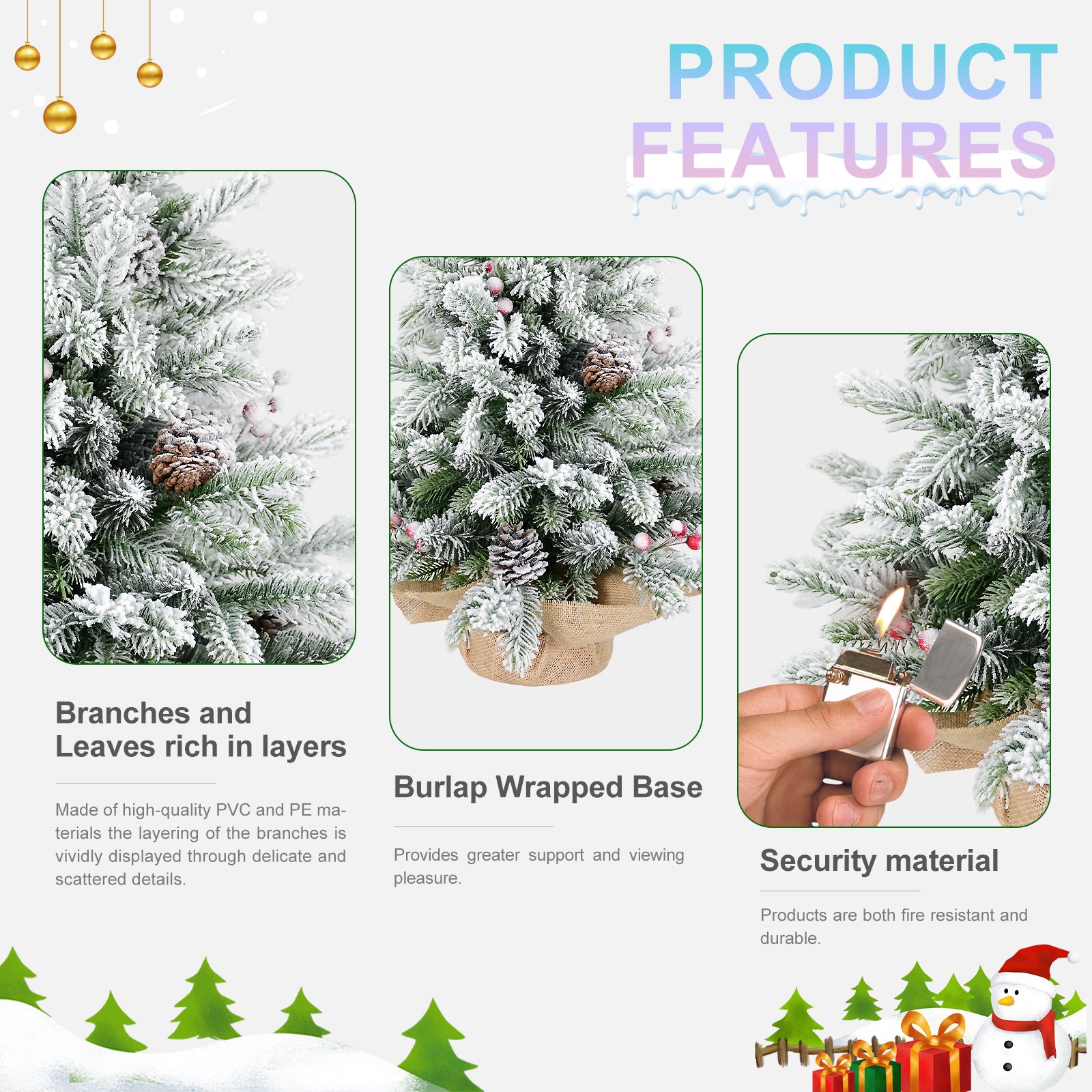 Flocked Tabletop Christmas Tree Secondary image