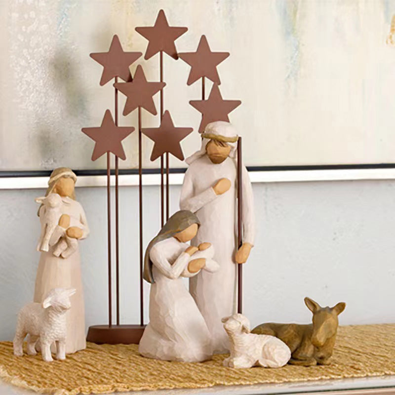 Decorative Jesus ornaments showcasing Christian home accessories