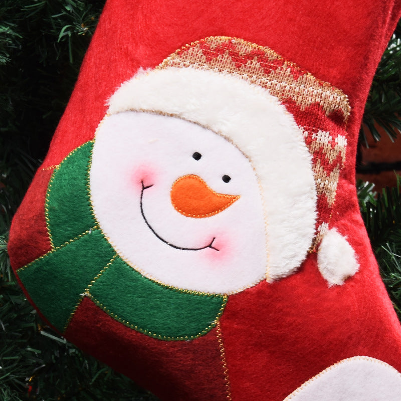 Festive Christmas accessory featuring woodland and snowman designs in fabric material