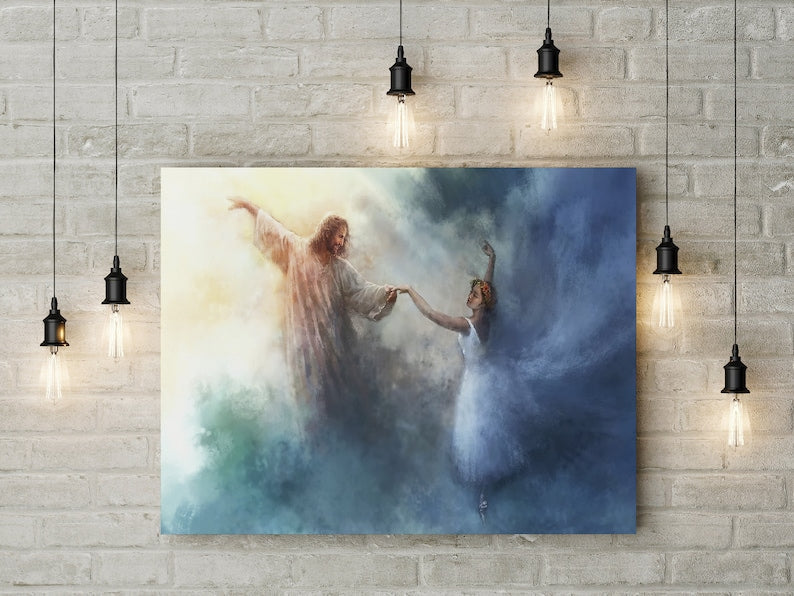 Simple Jesus art depicting calm biblical scene
