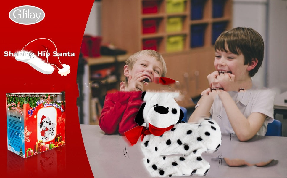 Festive dog toy in Christmas costume with seasonal detail