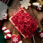 Christmas themed drawstring gift pockets and decorative raffia ribbon