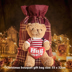 Cotton cloth Christmas gift bag with Santa Claus design for holiday gift-giving