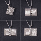Electroplating alloy book pendant on 7cm stainless steel chain