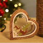 Christmas wood ornament flat design with star
