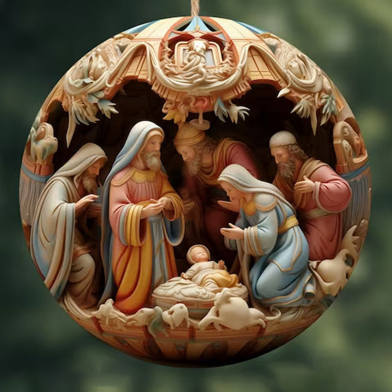 Festive wood Christmas decorations arranged together