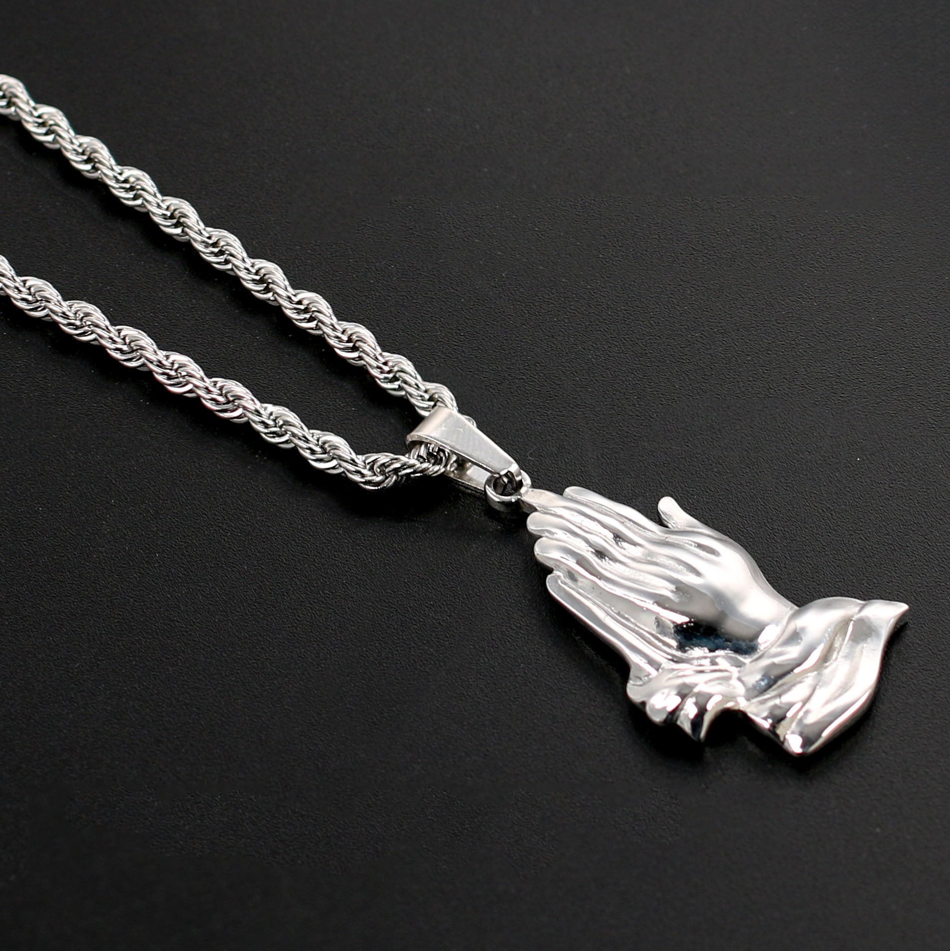 Jesus Praying Hands Pendant Necklace Secondary image