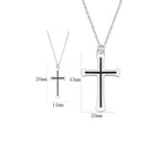 Silver cross pendant necklace for men