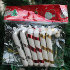 Christmas tree decoration candy canes in red white green colors
