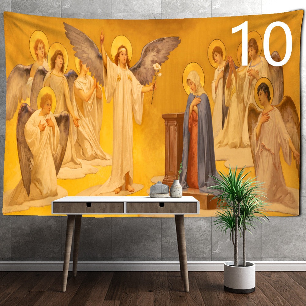 Faith-inspired printed tapestry for peaceful home atmosphere