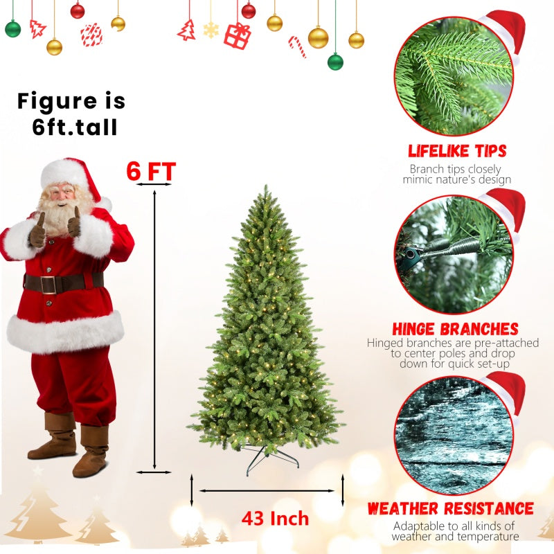 Lifelike green Christmas tree with layered branch design
