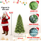 Lifelike green Christmas tree with layered branch design