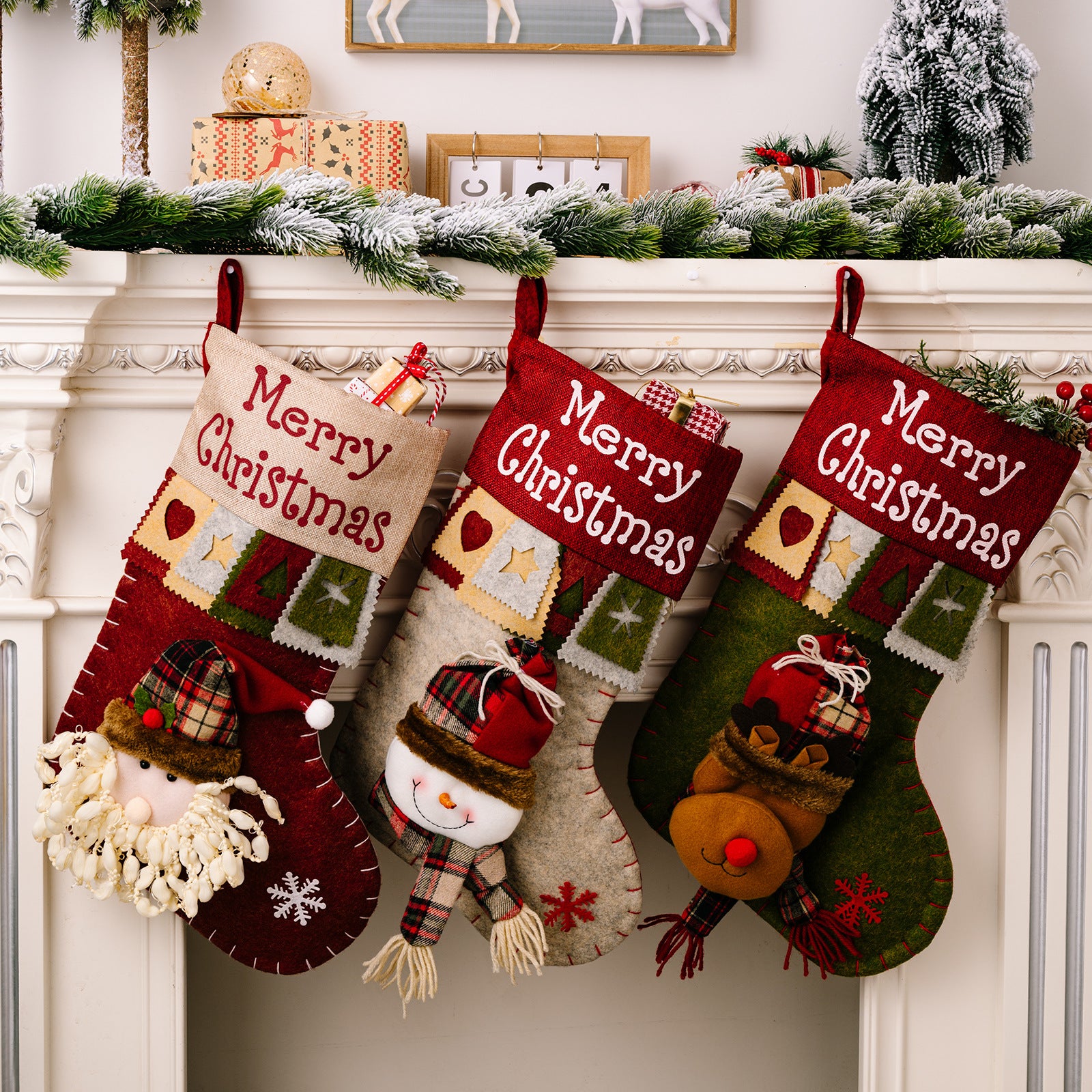 Christmas cartoon stocking pendant with rich holiday charm