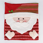 Set of Christmas chair back covers with Santa Claus design featuring red and white festive colors