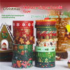 Multi-size Christmas Washi Tape Roll Set for bullet journals and decorations