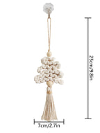 Variety of hand-woven cotton Christmas ornaments in multiple colors