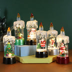 Charming Christmas desktop arrangement with copper wire ornament and warm candlelight ambiance