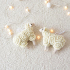 Wool felt decorative sheep ornament with Scripture symbolism