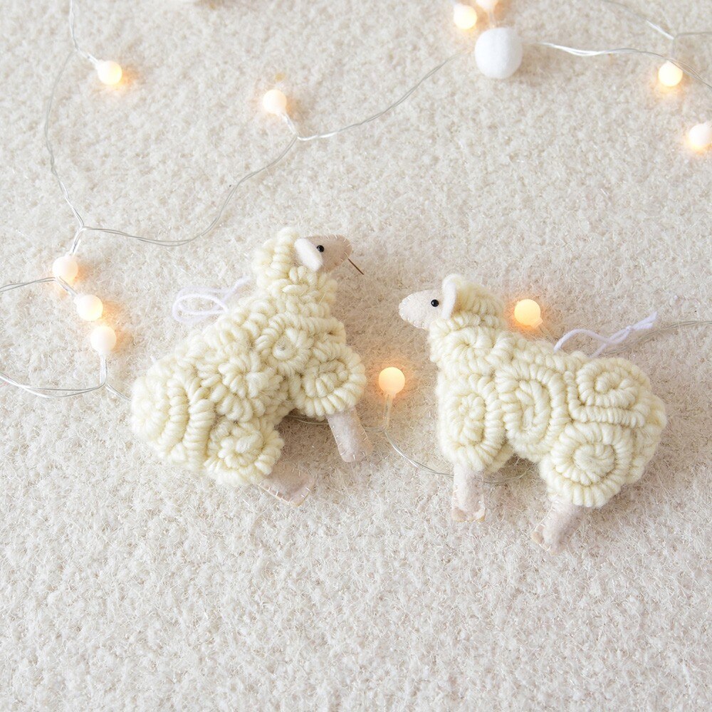 Wool felt decorative sheep ornament with Scripture symbolism