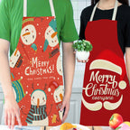 Christmas Day Apron showing front view of festive holiday pattern