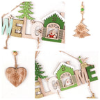 Complete wooden Christmas ornament set with three festive characters