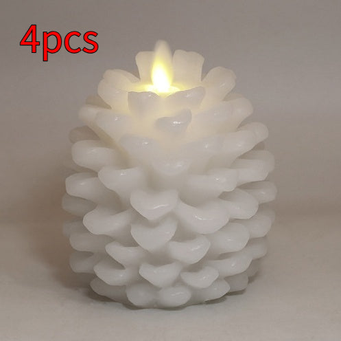 Creative trend pinecone candle styled with evergreen branches and ribbon, Pinecone Christmas Candle, festive