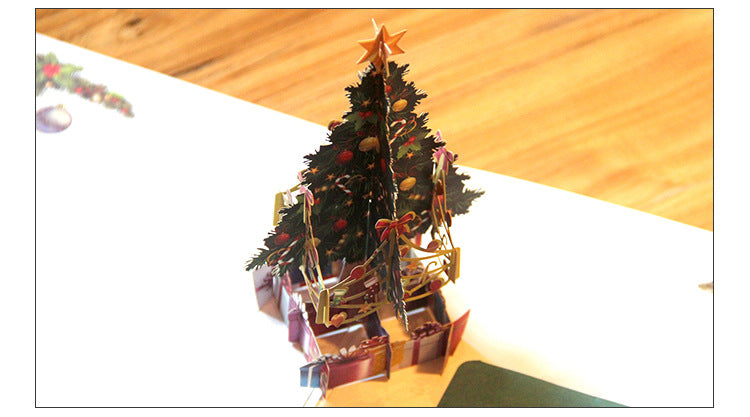 Christmas tree greeting card with rich color printing
