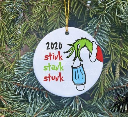 Christmas ceramic ornament with festive holiday design for Christian home decor