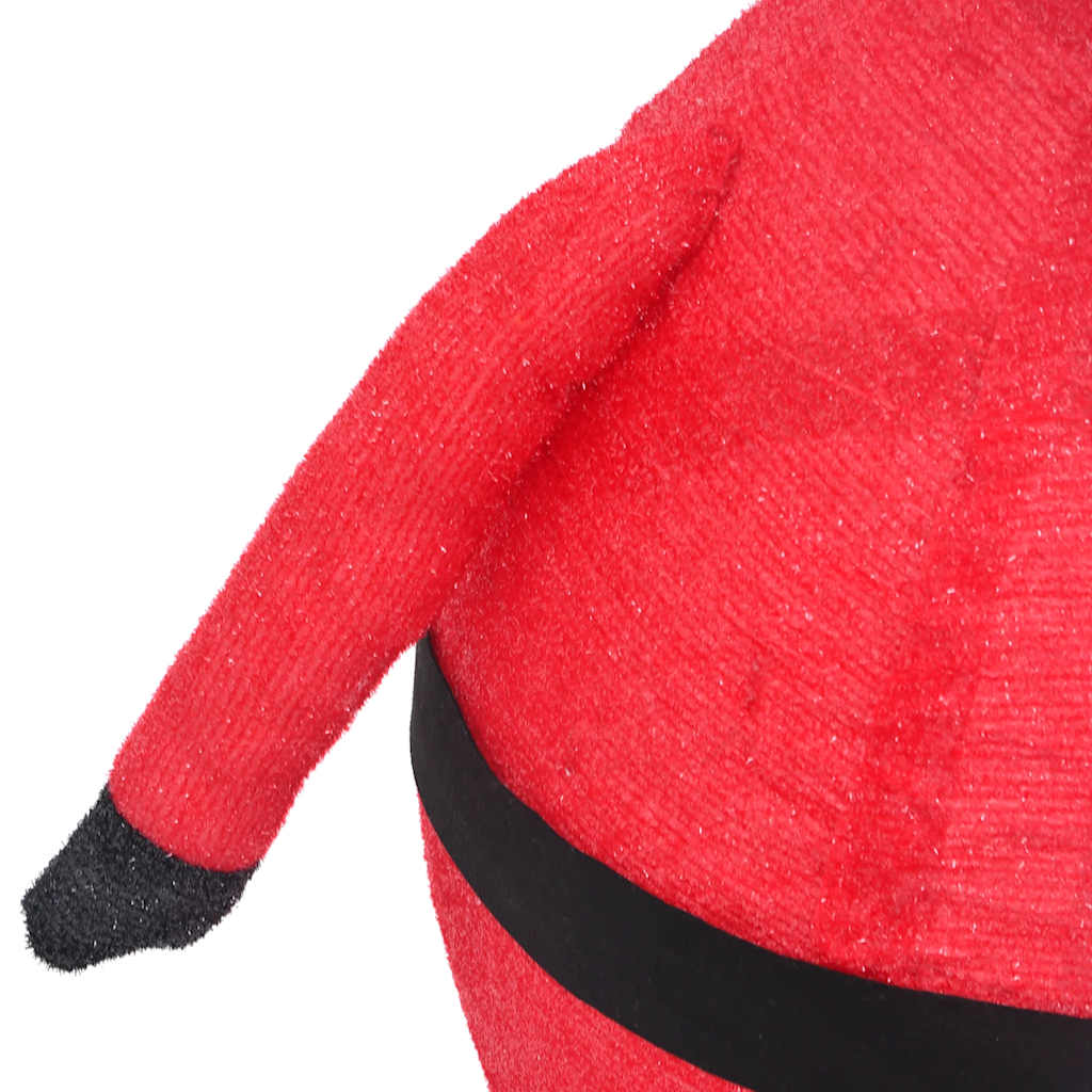 LED Santa Claus decoration showing steel base and fabric body construction