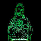 3D colorful Jesus lamp night light with remote and touch controls