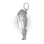Vintage Jesus wings men's necklace pendant front view showcasing redemption symbolism