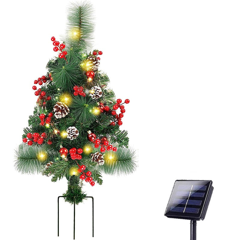 Solar Christmas tree lawn lamp front view