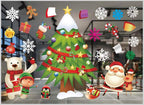Christmas window stickers set displaying multiple holiday motifs