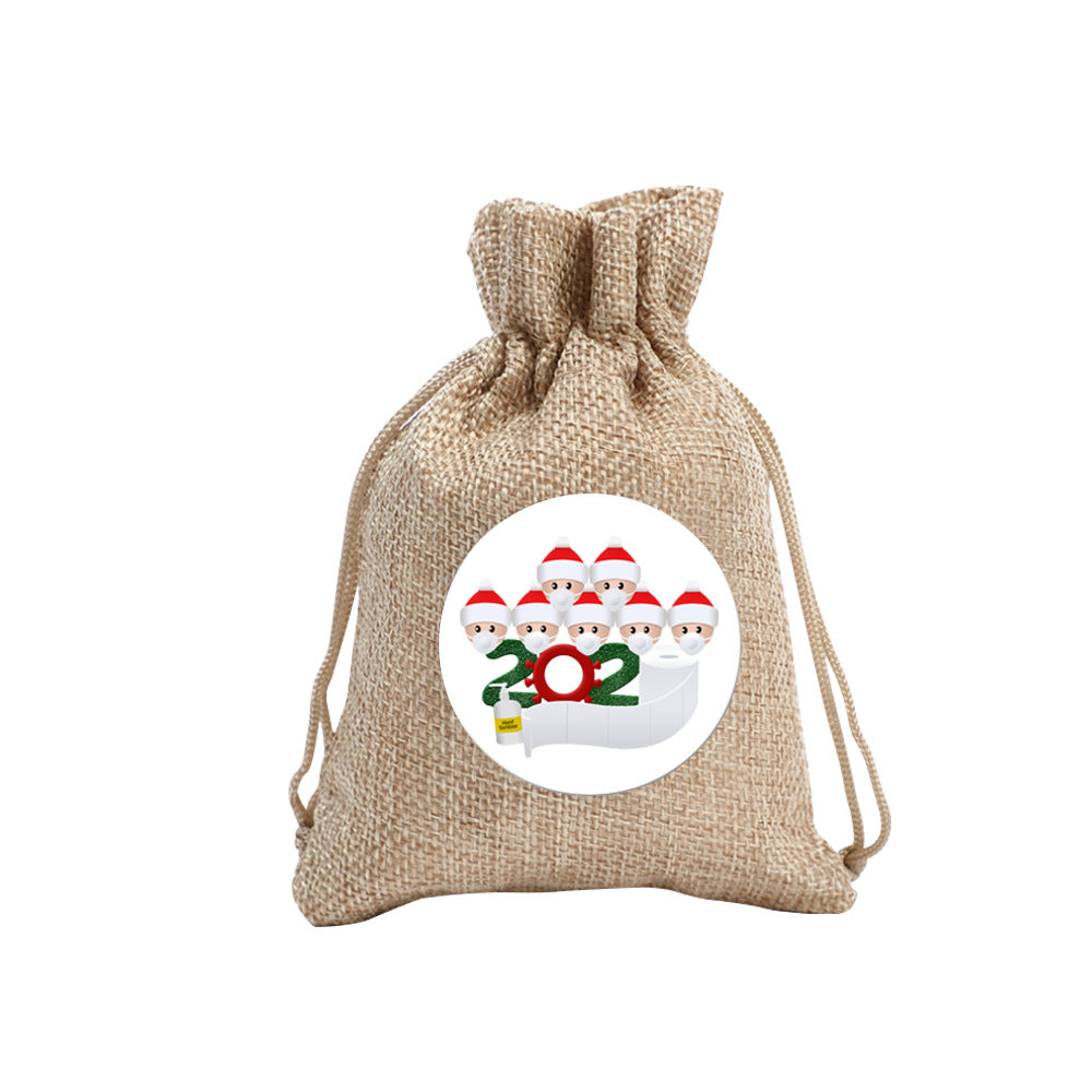Christmas candy sack laid flat showing its compact size for gifting