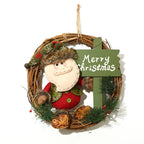Cozy Christmas wreath decoration with natural rattan base and festive details