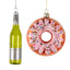 Christmas pendant ornament in golden yellow and green for holiday tree display
