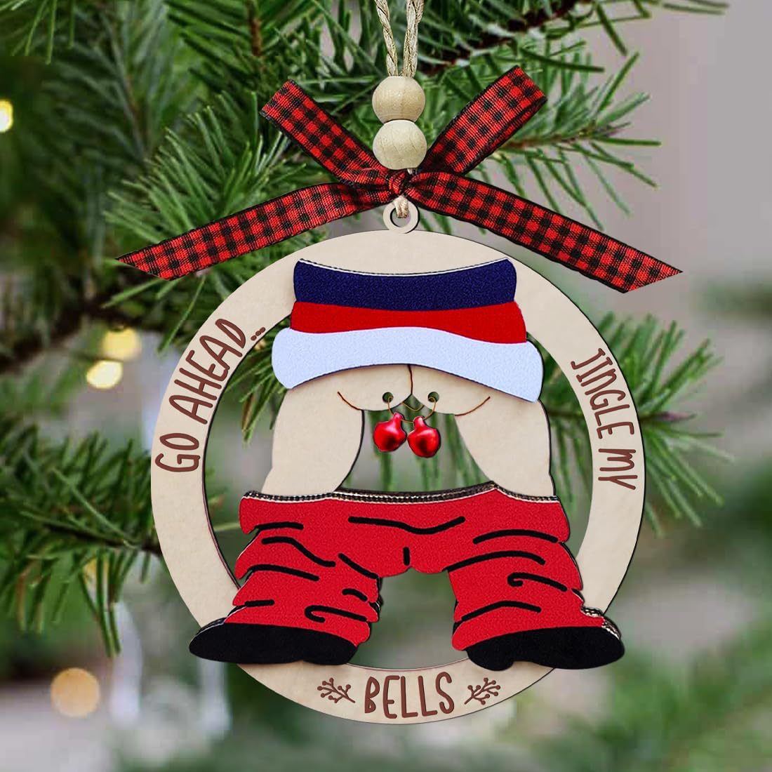Christmas bell pendant displayed as festive holiday decoration