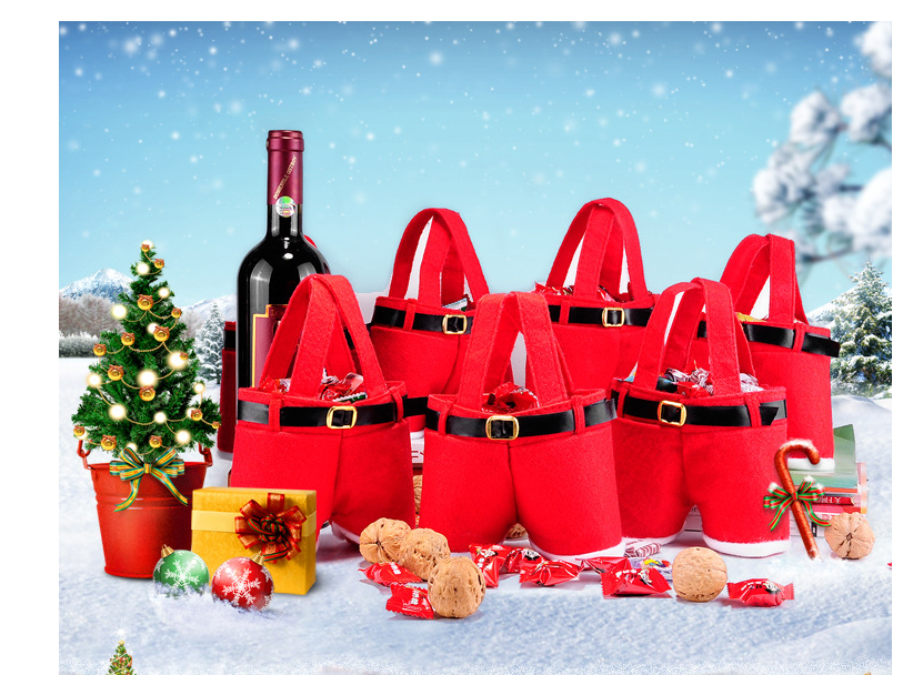 Festive red velvet bag for Christmas treats and sweets