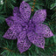 Golden Christmas Glitter Flower Ornament Set in radiant gold tones