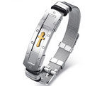 Faith-inspired men's bracelet featuring cross pendant