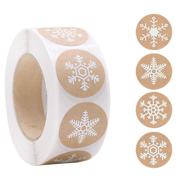 Christmas gift series sticker labels on roll packaging