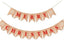 Merry Christmas pennant banner with burlap flags in festive red