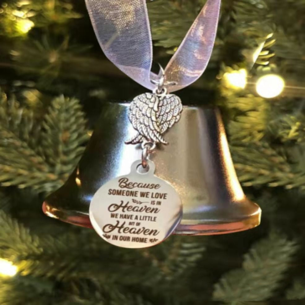 Silver Christmas Bell Pendant - Festive Jewelry Gift Secondary image