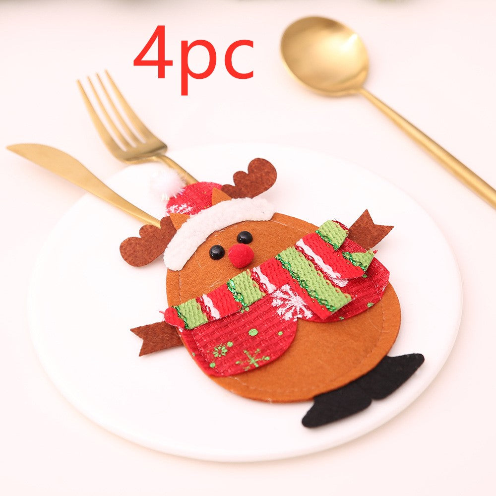 Christmas fabric napkins arranged on festive table setting