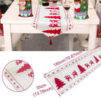 Set of Christmas table runners in three styles Christmas tree elk snowman