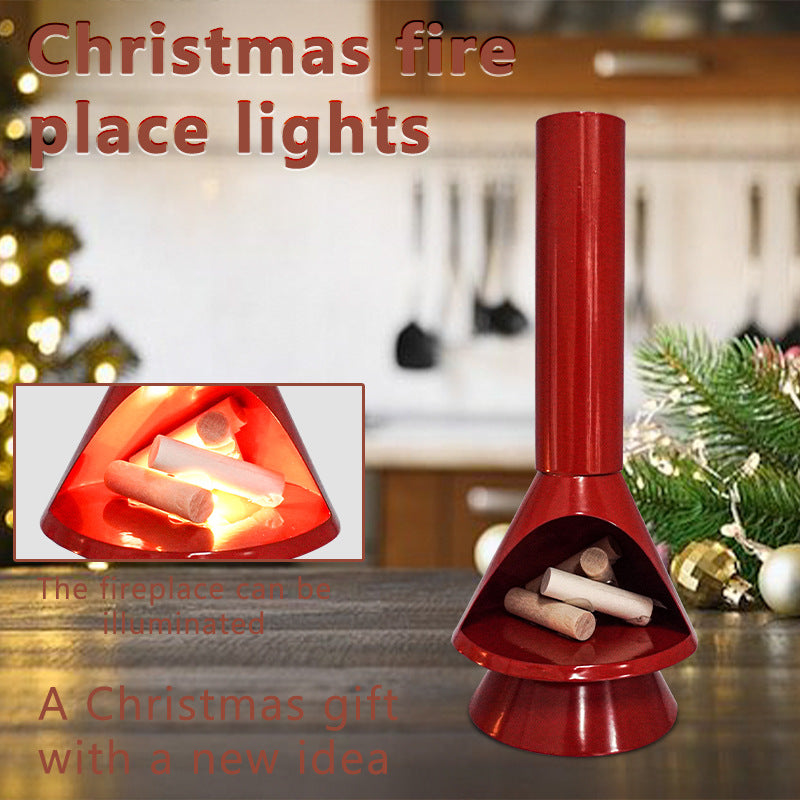 Holiday fireplace decoration with luminous style for warm atmosphere