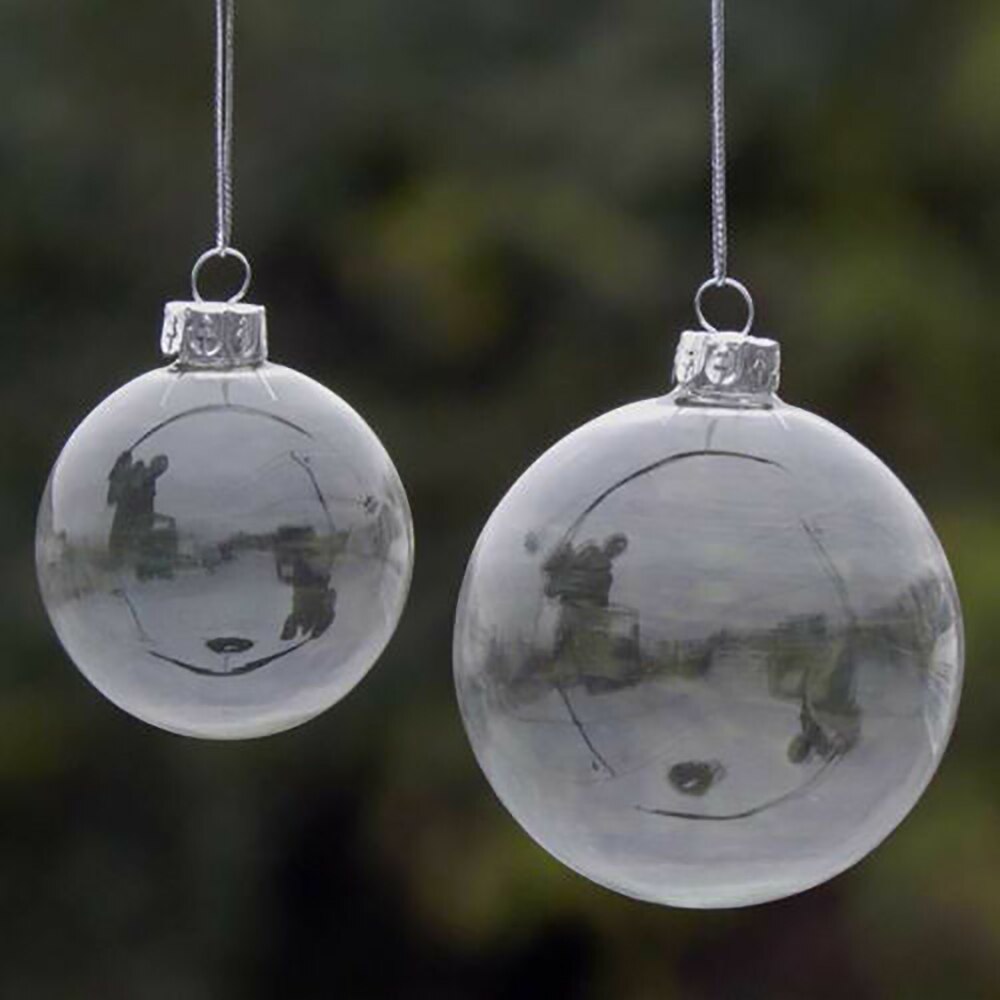 Clear ornament ball with reflective Christmas tree lights